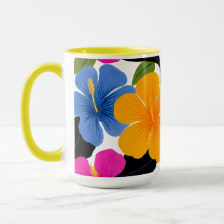 Tasse à café florale tropicale colorée – Flux vibr