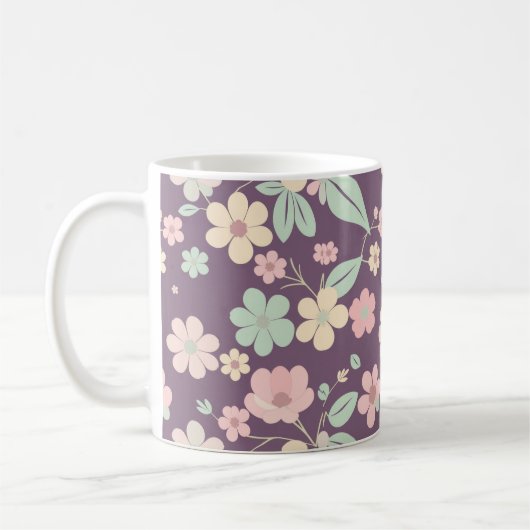 Tasse à café florale violette (Gauche)