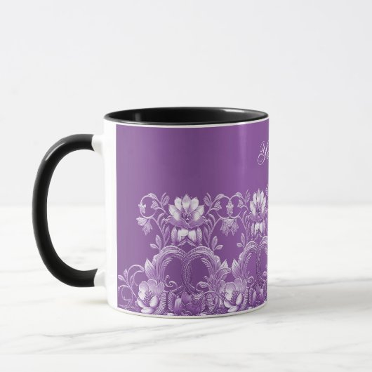 Tasse à café florale violette (Gauche)