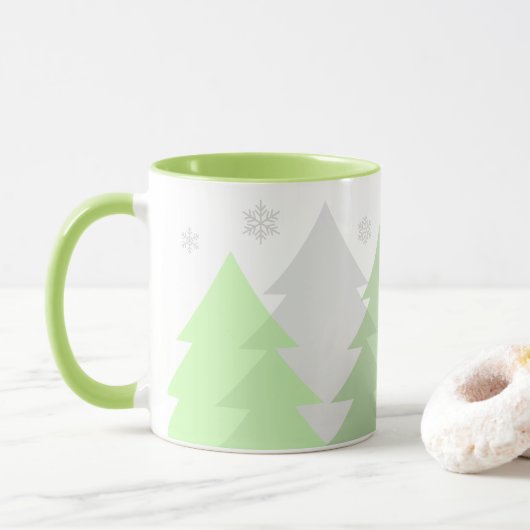 Tasse à café Forêts de Noël en Bois (Avec donut)