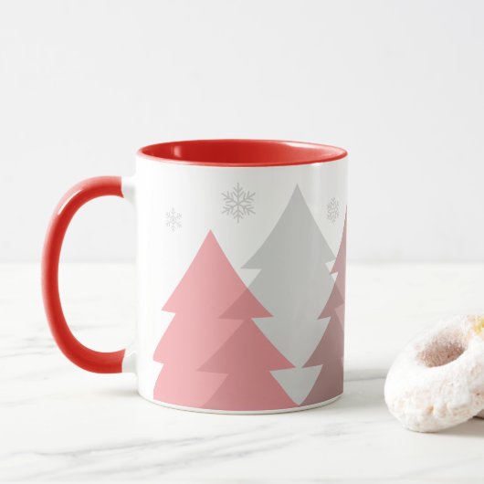 Tasse à café Forêts de Noël en Bois (Avec donut)