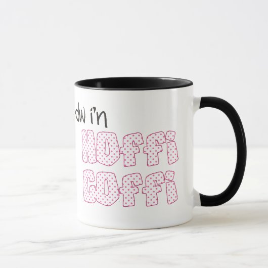Tasse à café galloise : Hoffi Coffi, pois roses (Droite)