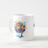Tasse à café garçon artistique vibrant (Devant gauche)