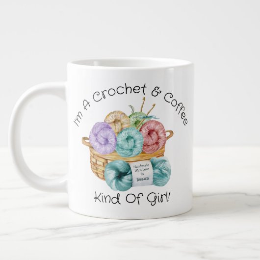 Tasse à café géante personnalisée pour fille au cr (Gauche)