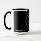 Tasse à café Géométrie sacrée noire (Gauche)