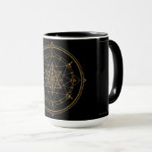 Tasse à café Géométrie sacrée noire (Devant droit)