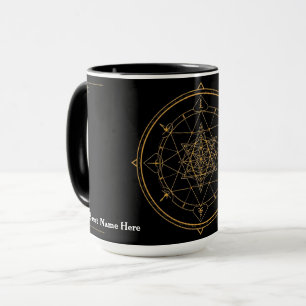 Tasse à café Géométrie sacrée noire