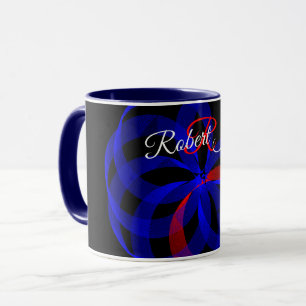 Tasse à café géométrique à accent tournant rouge