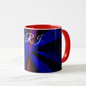 Tasse à café géométrique abstraite couleur myrtill (Devant droit)