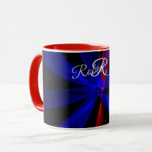 Tasse à café géométrique abstraite couleur myrtill