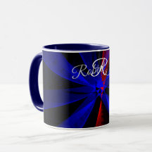 Tasse à café géométrique abstraite couleur myrtill