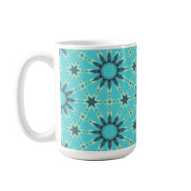Tasse à café géométrique éclatée bleu moderne