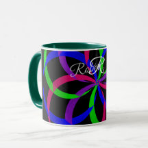Tasse à café géométrique en forme de 8 multicolore