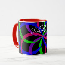 Tasse à café géométrique en forme de 8 multicolore