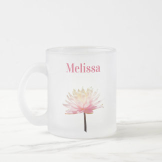 Tasse à café givré Fleur d'eau rose