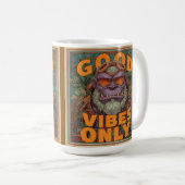 Tasse à café Good Vibes Only – Design de gorille a (Devant droit)