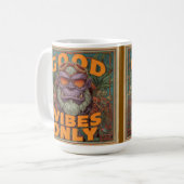 Tasse à café Good Vibes Only – Design de gorille a (Devant gauche)