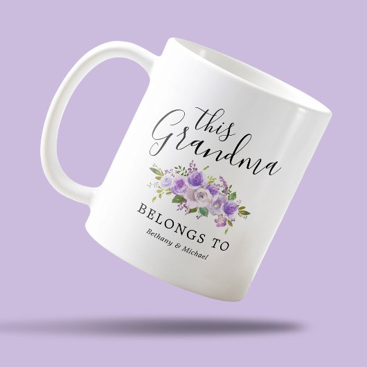 Tasse à café Grand-mère fleurs violettes