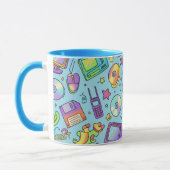 Tasse à café gribouillée à l'esthétique rétro tech (Gauche)