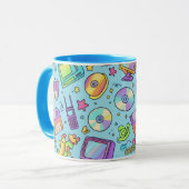 Tasse à café gribouillée à l'esthétique rétro tech (Devant gauche)