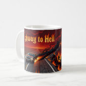 Tasse à café Highway to Hell Rock Music Fire (Devant gauche)