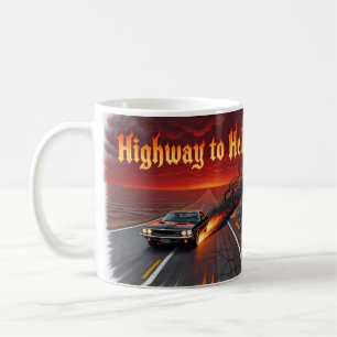 Tasse à café Highway to Hell Rock Music Fire