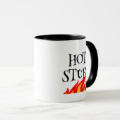 Tasse à café Hot Stuff avec flammes de feu rouges (Devant droit)