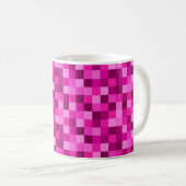 Tasse à café imprimée pixels roses (Devant droit)