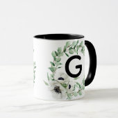 Tasse à café initiale lettre G florale (Devant droit)