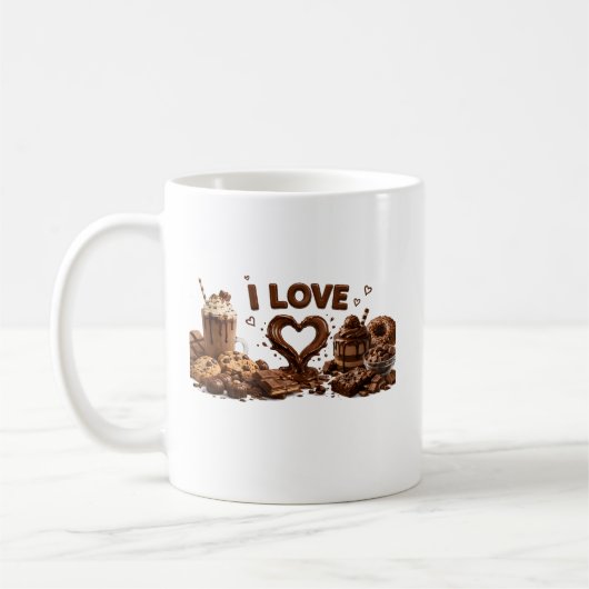 Tasse à café J'adore le chocolat (Gauche)