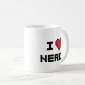 Tasse à café J'adore les nerds (Devant droit)