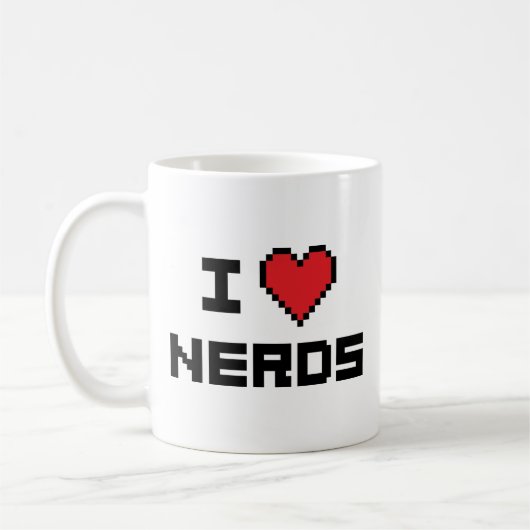 Tasse à café J'adore les nerds (Gauche)