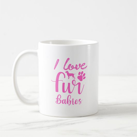 Tasse à café 'J'adore mes bébés à fourrure' pour a (Gauche)