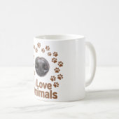 Tasse à café J'aime les animaux (Devant droit)