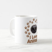 Tasse à café J'aime les animaux (Devant gauche)