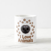 Tasse à café J'aime les animaux (Centre)