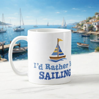 Tasse à café « J'aimerais mieux naviguer »