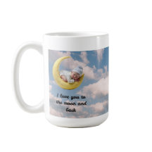 Tasse à café 'Je t'aime jusqu'à la lune et retour'
