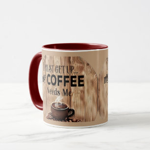 Tasse à café Just Get Up & – Matin drôle pour amat