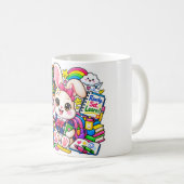 Tasse à café Kawaii Bunny Ready Set Learn (Devant droit)