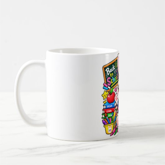 Tasse à café Kawaii Bunny Ready Set Learn (Gauche)