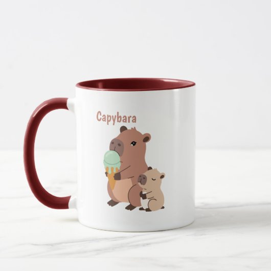 Tasse à café Kawaii Capybara, Cadeau d'animal drôl (Gauche)