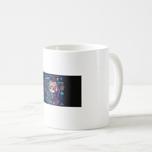 Tasse à café Kawaii Cat Coder | Chat programmeur m (Devant droit)