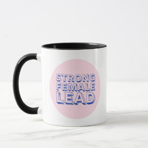 Tasse à café lettrage 3D "Femme forte en vedette"