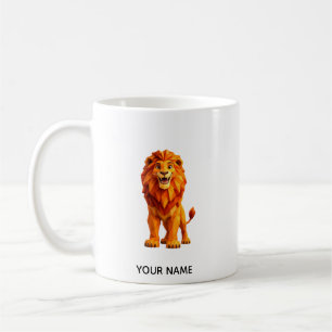Tasse à café Lion Géométrique Low Poly
