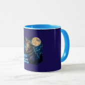 Tasse à café Loup Guerrier Solitaire (Devant droit)