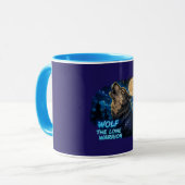 Tasse à café Loup Guerrier Solitaire (Devant gauche)