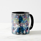 Tasse à café Loup - Loup polygone Rétro (Devant droit)