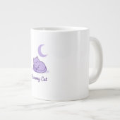 Tasse à café Lune Chat Rêveur | Cadeau Chat Violet (Devant droit)