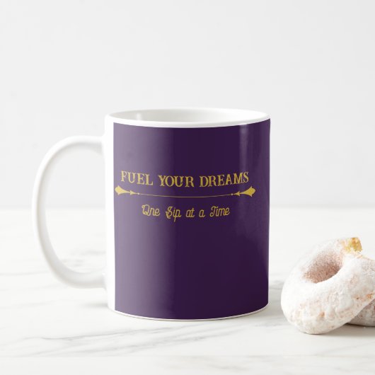 Tasse à café Luxe Royal Plum Gold (Avec donut)